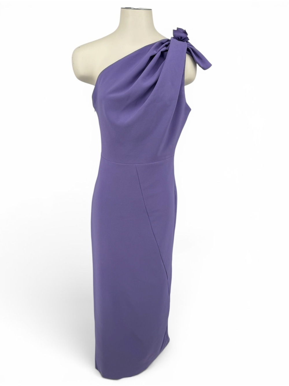 Fehaute One Shoulder Purple Rosette Gown Size 8